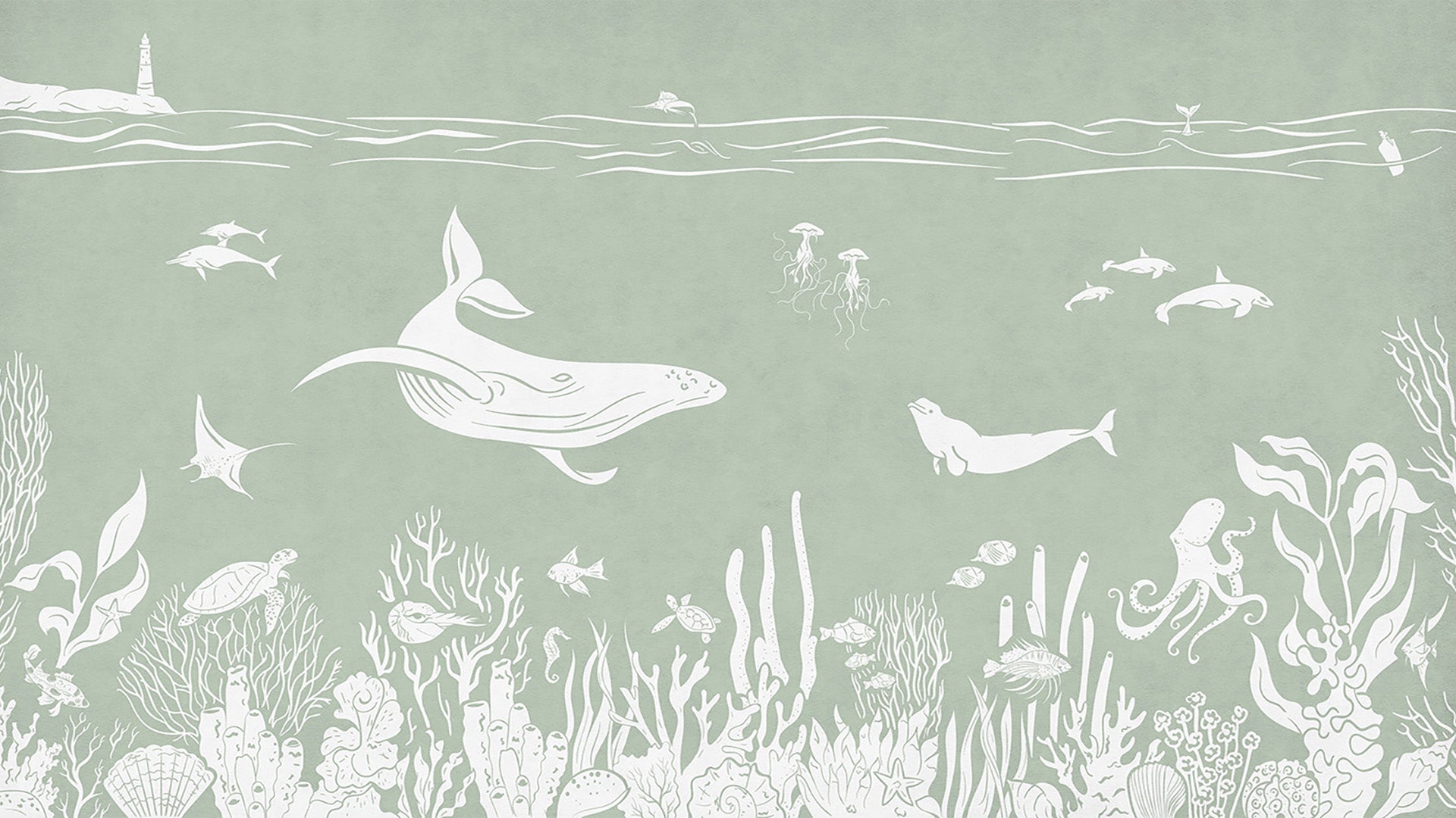 Ocean Theme Pastel Wallpaper for Kids-sample