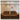 Beige wall mural with abstract curved lines and soft leafy motifs, complemented by two brown leather armchairs with wooden arms.