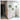 Hand-painted wallpaper mural of green trees, pink blooms, butterflies and birds on a corner wall above white marble flooring.