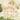 Wallpaper design featuring an ornate gazebo sheltering two white cows amid lush greenery, flowering shrubs, and pastel trees.