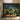 Wallpaper with lush green foliage, white leopards, and a moonlit night sky brightens a hallway with skylight and orange bench.