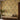 Warm beige wallpaper with playful tree, house, and cloud illustrations behind a wooden bench, cushions, potted plant, and soft light.