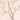 Watercolor branch with lush green leaves, soft pink flowers, white blossoms, and blue buds on a pale blush background.