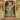 Wallpaper design featuring a deity in green and purple clothing with jeweled details, framed by an arched doorway and lush foliage.