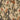 Abstract botanical wallpaper featuring layered green, brown, and orange leaves and flowers on a beige background for a vintage-inspired accent wall.
