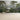 Wall mural with lush tropical plants, palm trees, monkeys, and cranes over a soft jungle landscape; light wood floors and white vases on a bench.