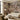 Lunar-Drift:Abstract Cubist Mural of Women Musicians Playing String Instruments in Earth Tone Landscape