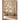 Beige and cream abstract botanical mural with soft floral and leaf motifs, set on a wall behind a natural wooden bench in a minimalist entryway.