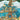 Whimsical wallpaper mural featuring a two-story cat treehouse café beside an ocean, with anthropomorphic cats dining on breezy wooden decks.