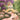 Whimsical mural wallpaper featuring a fairy-tale cottage atop a stone archway, adorned with vibrant purple wisteria and soft pink rose bushes.