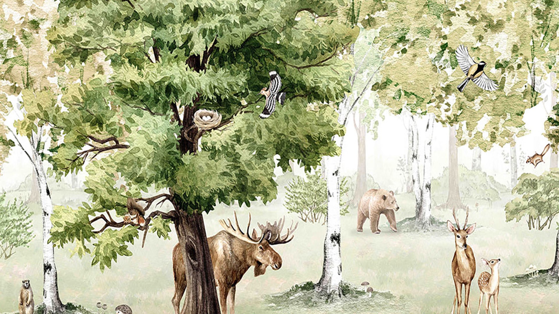 Whimsical Forest creature wallpaper-sample